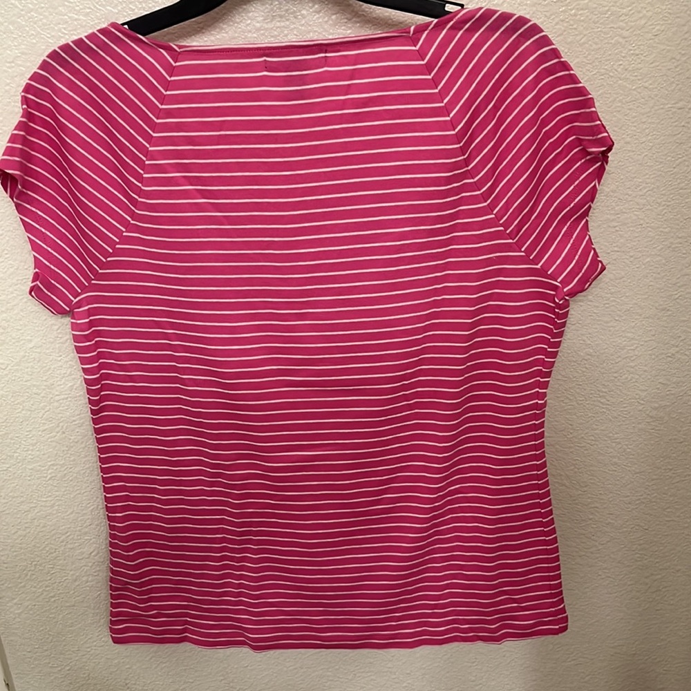 Striped tee with lace neckline - Picture 4 of 4
